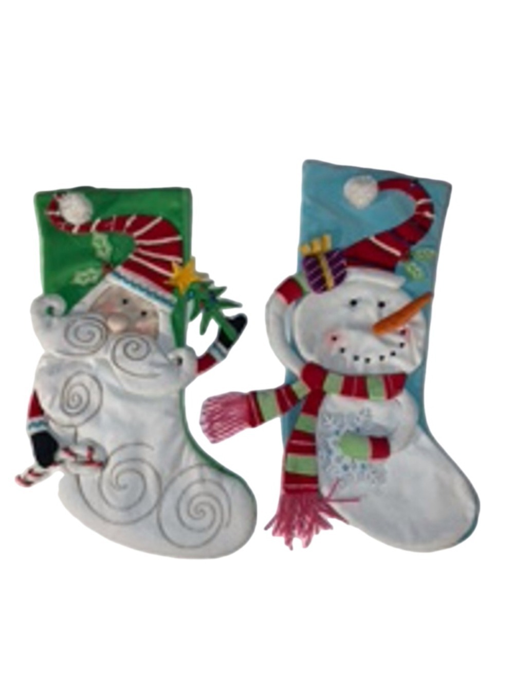 2 Pier 1 Imports Holiday Decor Christmas Stockings One Size Green Blue